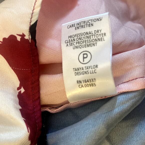 Tanya Taylor Avril Blouse Printed Satin Tie Top Multicolor Print Varies Size M - Picture 9 of 12